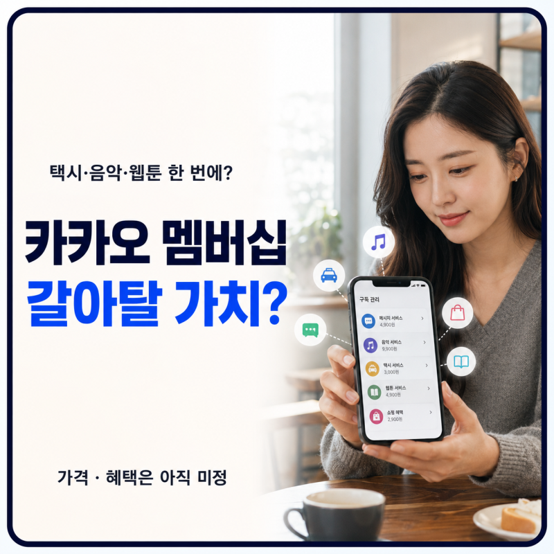 카카오 통합 멤버십 출시 임박! 멜론·택시·이모티콘 묶는 5가지 핵심 혜택과 예상 구독료!!