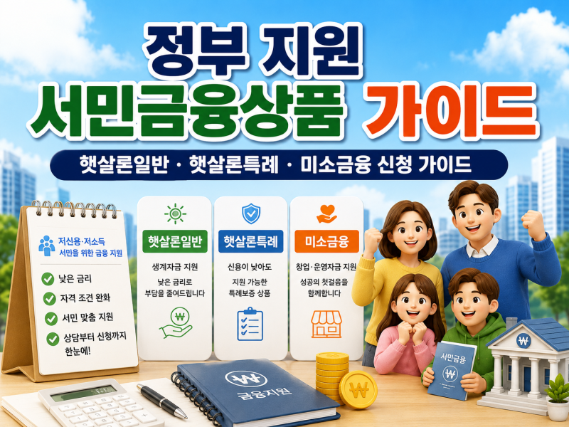 정부 지원 서민금융상품 총정리
