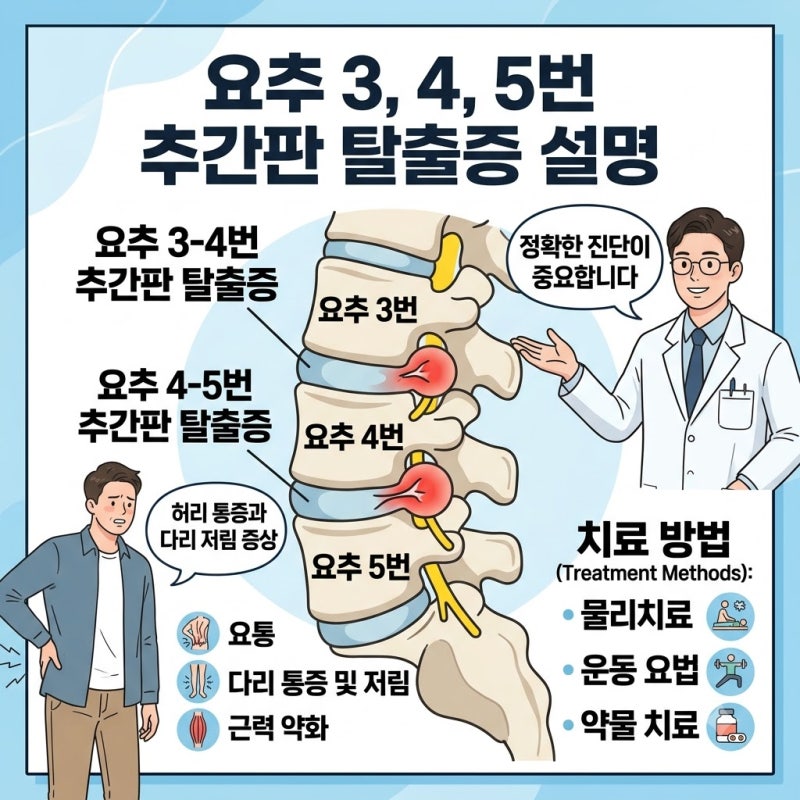허리디스크 3,4,5번 문제가 생기면?