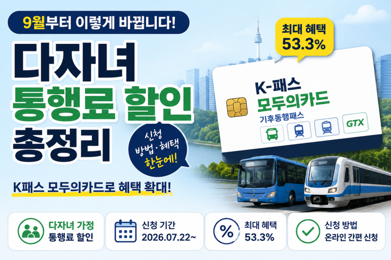 K패스 모두의카드 신청, 9월에 카드 혜택 꼭 챙기세요 (feat. 기후동행카드 종료)