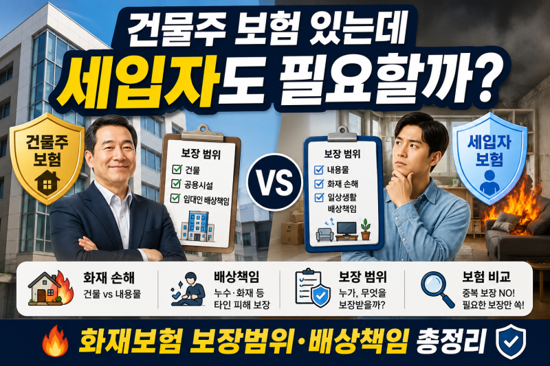 건물주·세입자 화재보험, 둘 다 가입해야 할까?｜보장범위 총정리