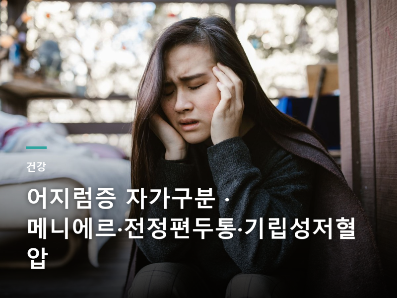 어지럼증 자가구분 · 메니에르·전정편두통·기립성저혈압