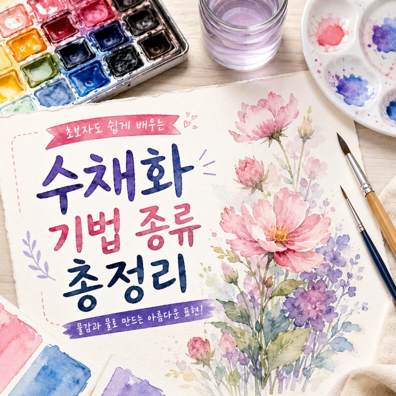 수채화 기법 종류 초보자가 알아두면 좋은 채색 방법 총정리