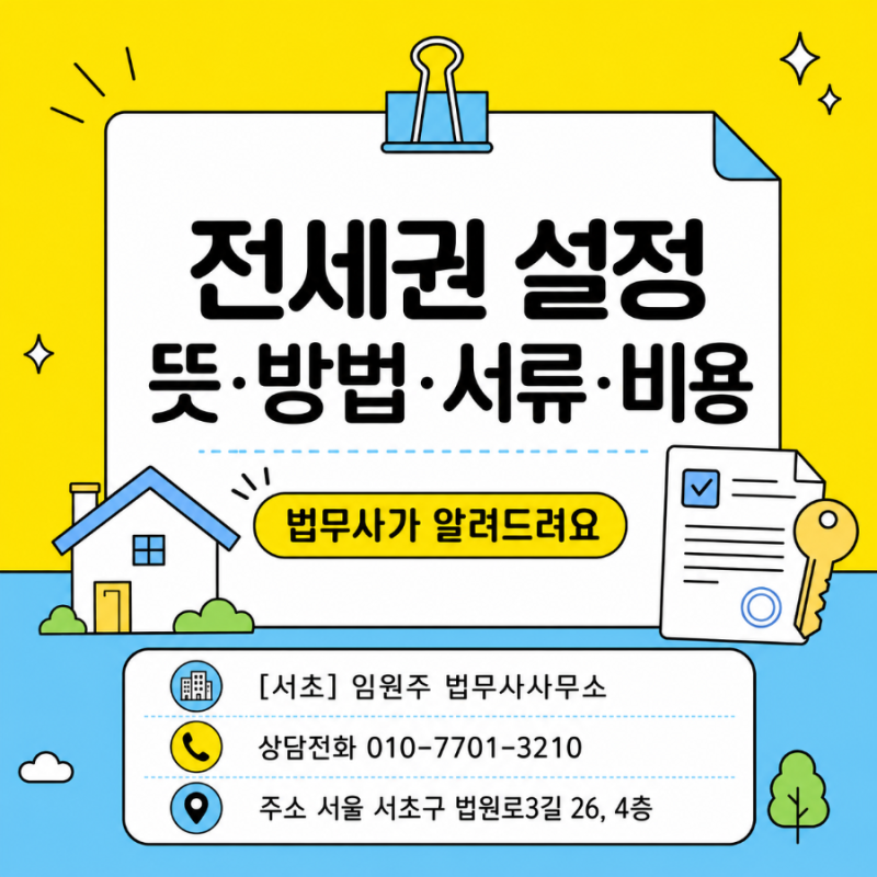 전세권 설정 뜻·방법·서류·비용, 법무사가 알려드려요