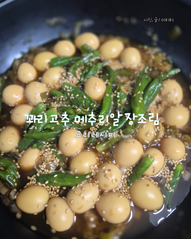 간단한 도시락반찬 집밥 반찬으로 좋은 꽈리고추 메추리알 장조림 레시피