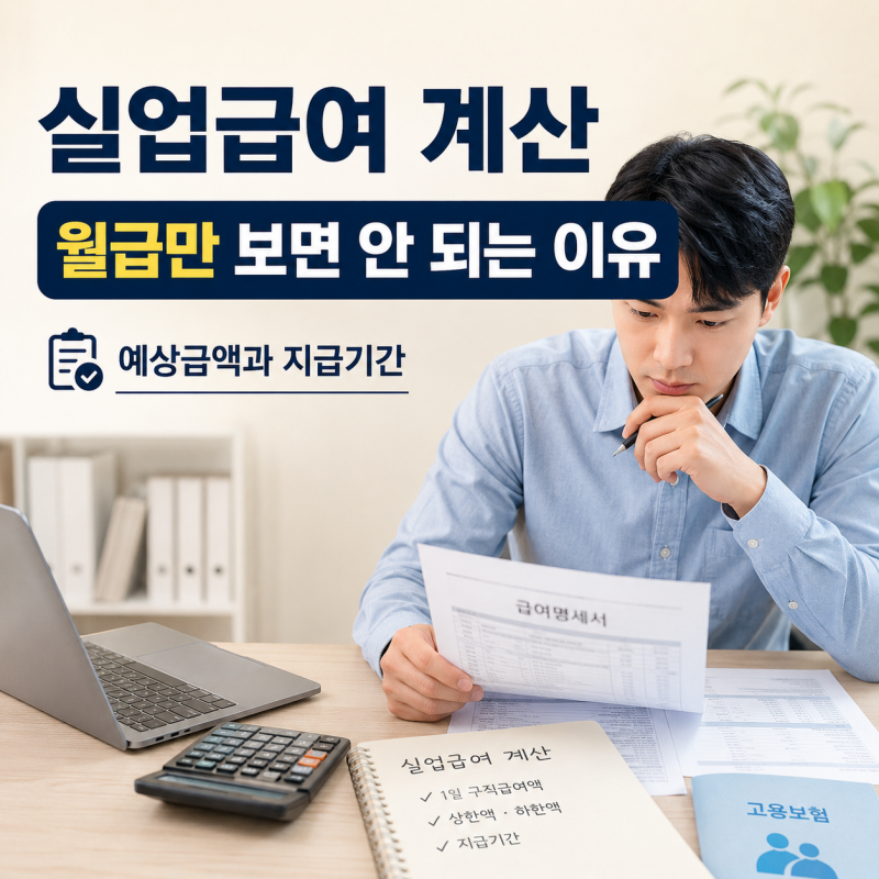 실업급여 계산할 때 월급만 보면 안 되는 이유｜예상금액과 지급기간