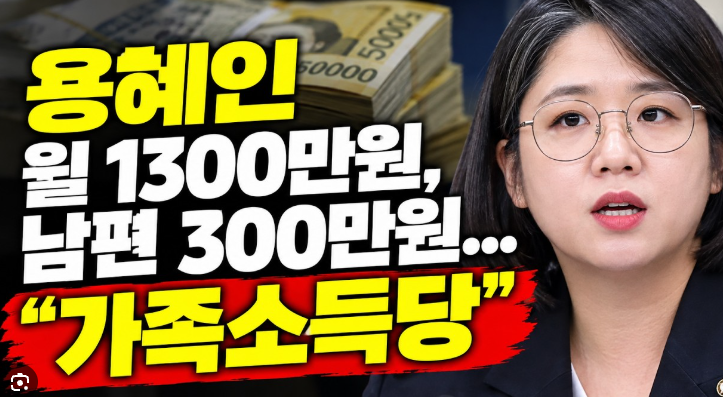 월300씩 가져간 용혜인남편?? (부부소득당, 혈세)