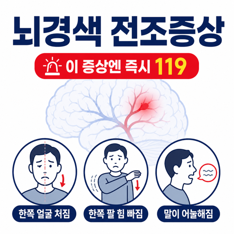 뇌경색 전조증상, 잠깐 괜찮아져도 즉시 119 불러야 합니다