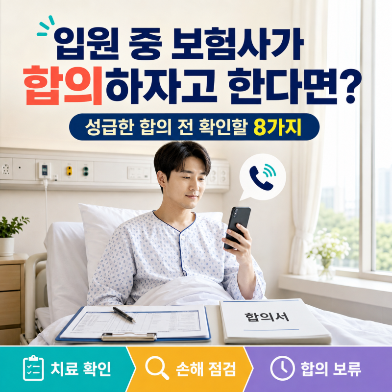 교통사고로 입원 중 보험사가 합의하자고 한다면? 성급한 합의 전 확인할 8가지