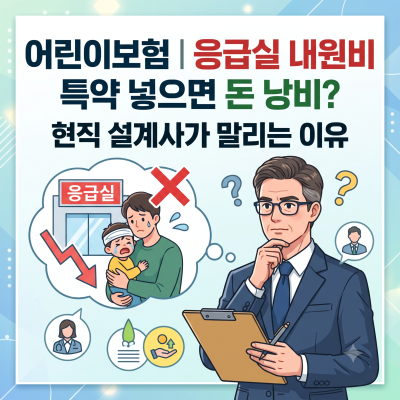 어린이보험 응급실 내원비 특약 넣으면 돈 낭비? 현직 설계사가 말리는 이유