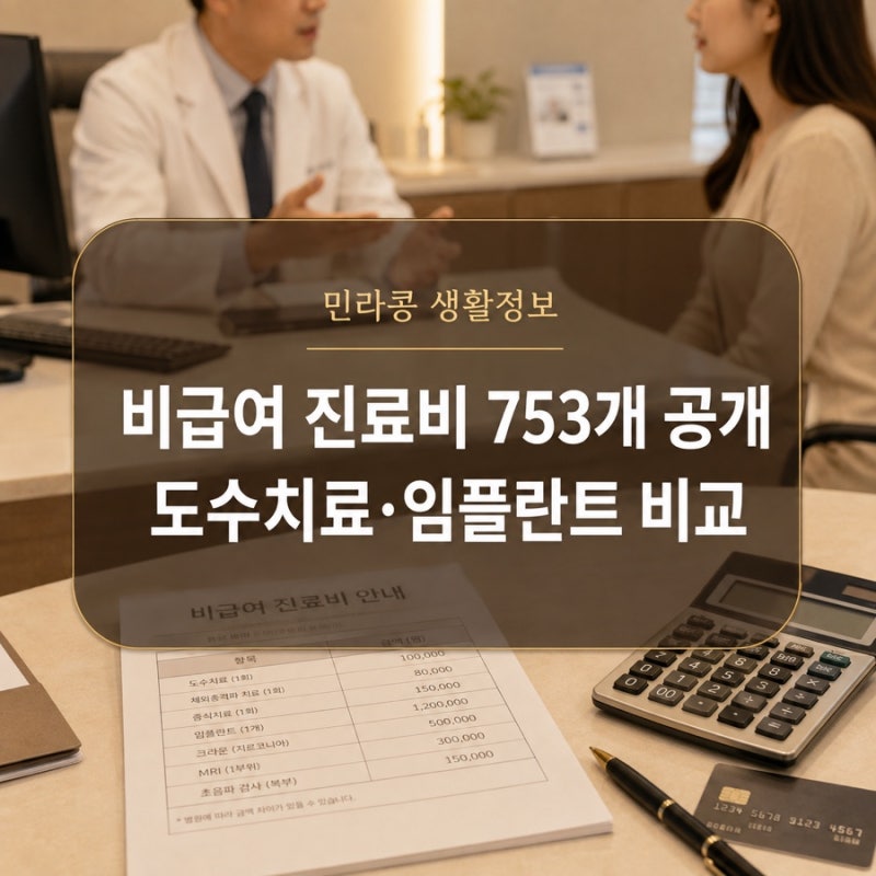 도수치료, 임플란트 가격 최대 2배 차이? 753개 비급여 진료비 비교하세요