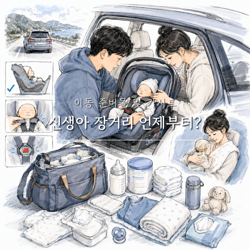 신생아 장거리 언제부터? 이동 준비물 및 카시트 주의점