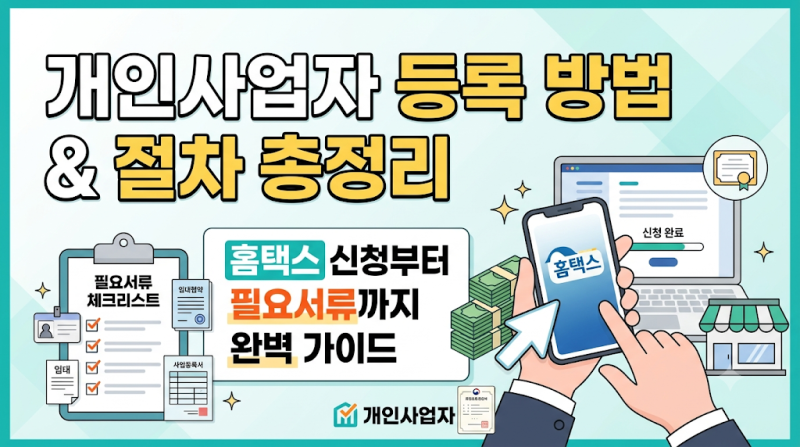 개인사업자 등록 방법 및 절차 총정리: 홈택스 신청부터 필요서류까지 완벽 가이드
