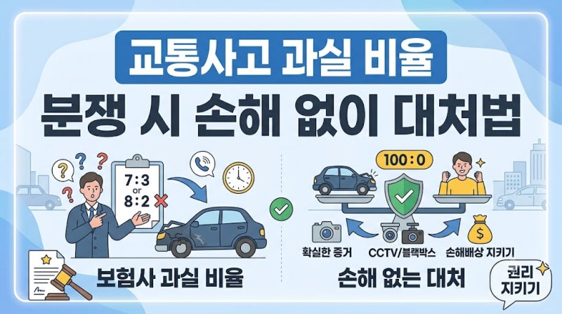 교통사고 과실 비율 분쟁 시 손해 없이 대처하는 방법