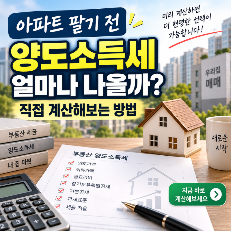 아파트 팔기 전 양도소득세 얼마나 나올까? 직접 계산해보는 방법
