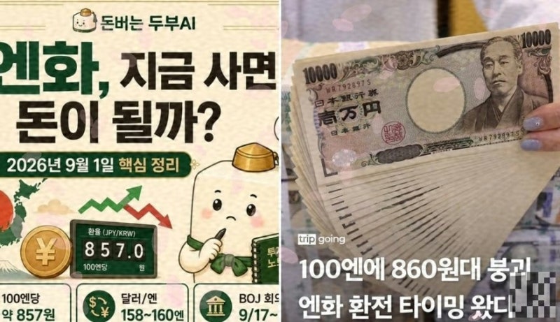 엔화 850원대, “지금 사는 게 이득” vs “바닥 아니다”…환테크 전쟁터가 된 일본여행