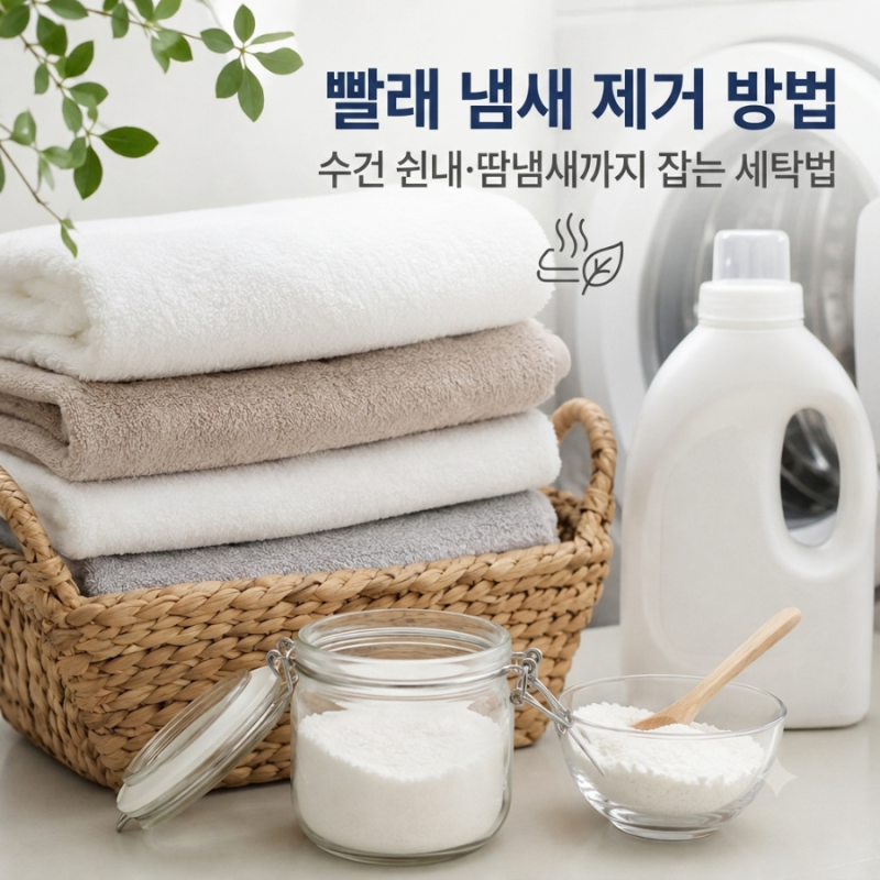 빨래 냄새 제거 방법｜수건 쉰내·땀냄새 안 나게 하는 세탁법