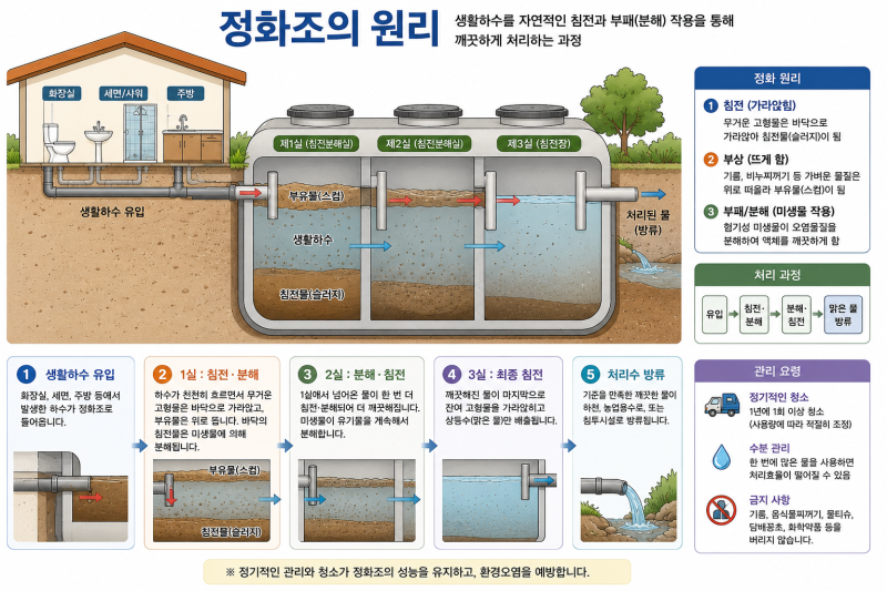 전원주택 정화조 관리법, 이것만은 꼭 알아두세요