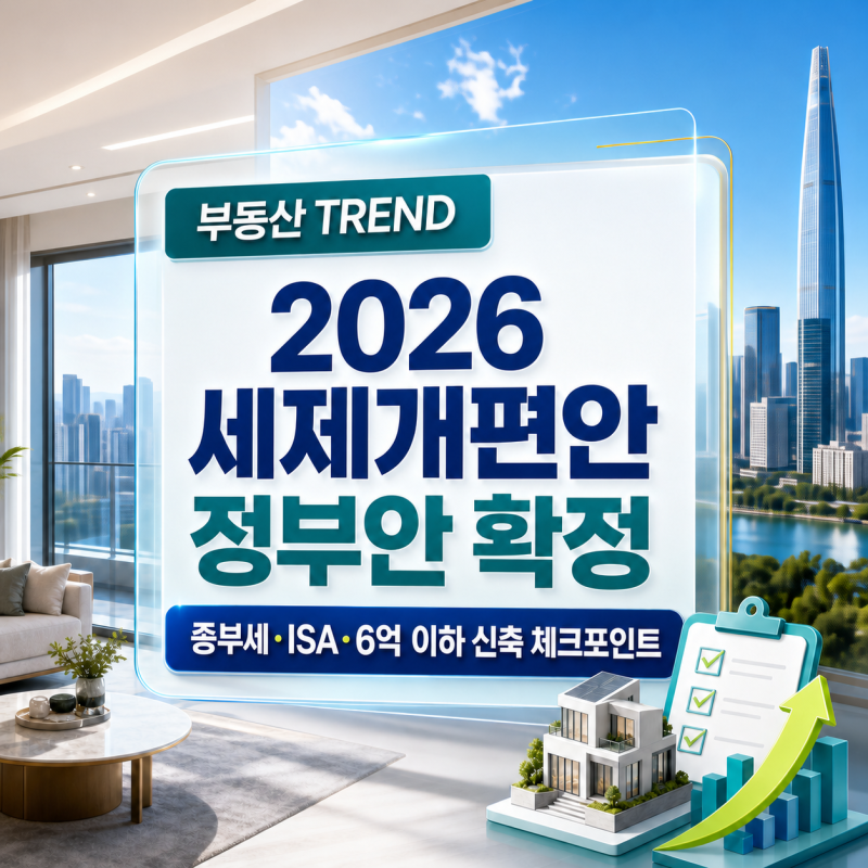 최종 확정된 2026 세제개편안 총정리!