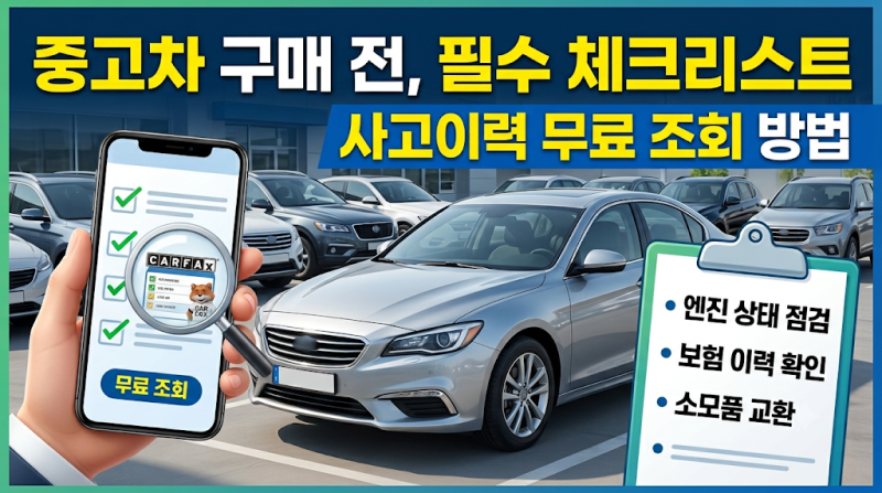 첫 중고차 사고이력 무료조회 및 현장점검 체크리스트 내돈내산 후기