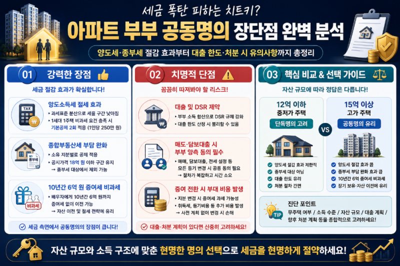 세금 폭탄 피하는 치트키? 아파트 부부 공동명의 장단점 완벽 분석
