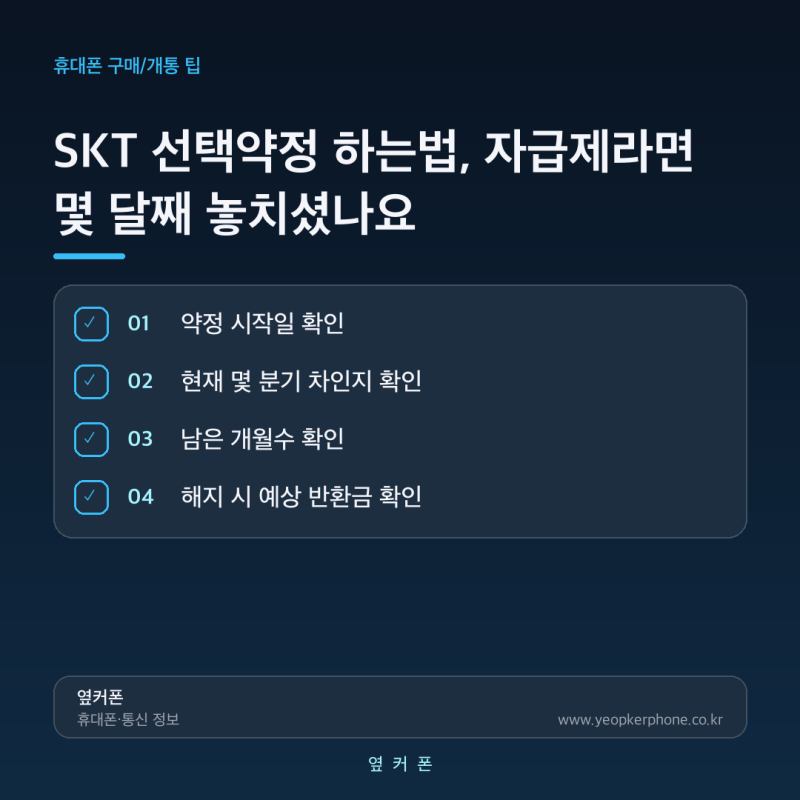 SKT 선택약정 하는법, 자급제라면 몇 달째 놓치셨나요