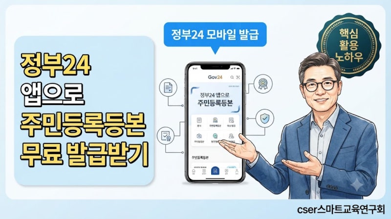 [주민등록등본 발급] 정부24 앱 모바일 무료 출력 및 PDF 저장법 3가지