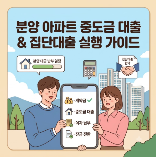 2026 분양 아파트 중도금 대출 & 집단대출 실행 가이드: HUG 보증 한도, 무이자 vs 이자후불제, ....