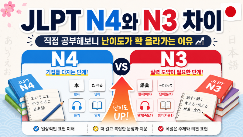 JLPT N4와 N3 차이｜직접 공부해보니 난이도가 확 올라가는 이유