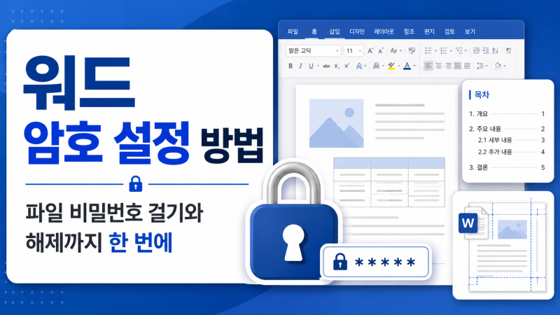 워드 암호 설정 방법, 파일 비밀번호 걸기와 해제까지 한 번에