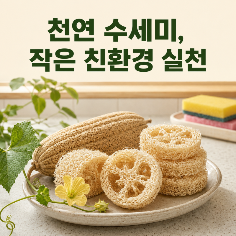 천연 수세미와 합성수지 수세미의 차이, 온라인 환경수업 이야기