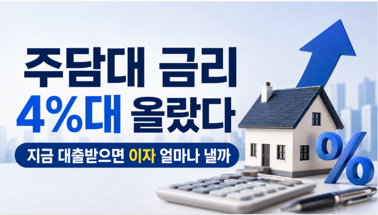 주담대 금리 4%대 올랐다 | 지금 대출받으면 이자 얼마나 낼까?
