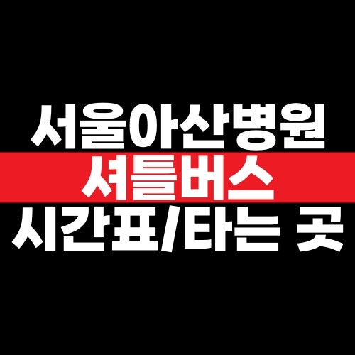 서울아산병원 셔틀버스 시간표와 타는 곳, 잠실나루역·수서역 탑승 위치