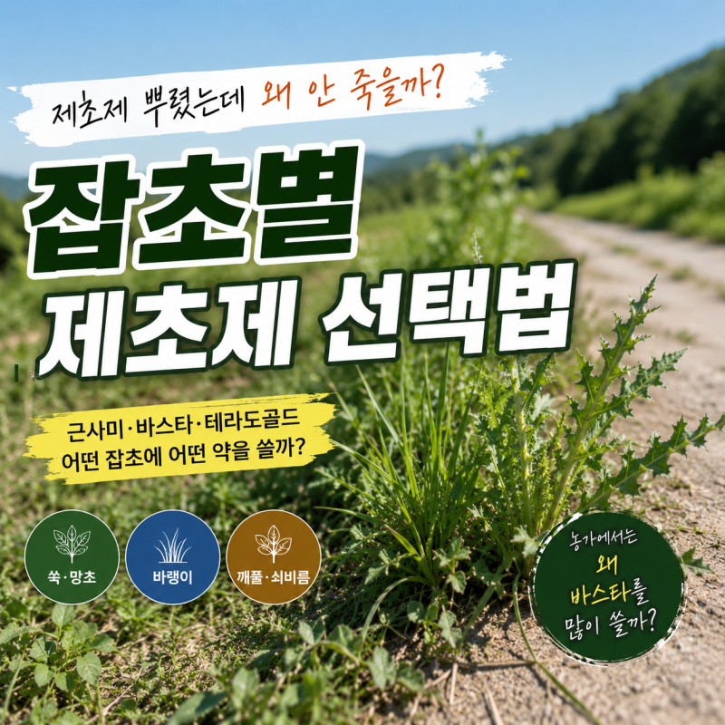 제초제 뿌렸는데 왜 잡초가 안 죽을까? 근사미·바스타·테라도골드 선택법