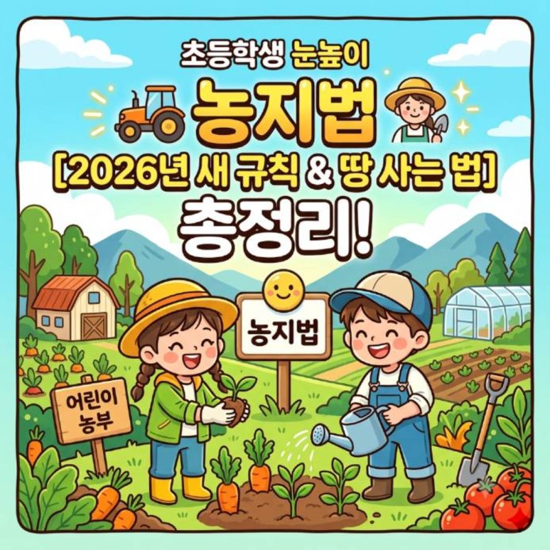 초등학생 눈높이 농지법: 2026년 새 규칙과 땅 사는 법 총정리!