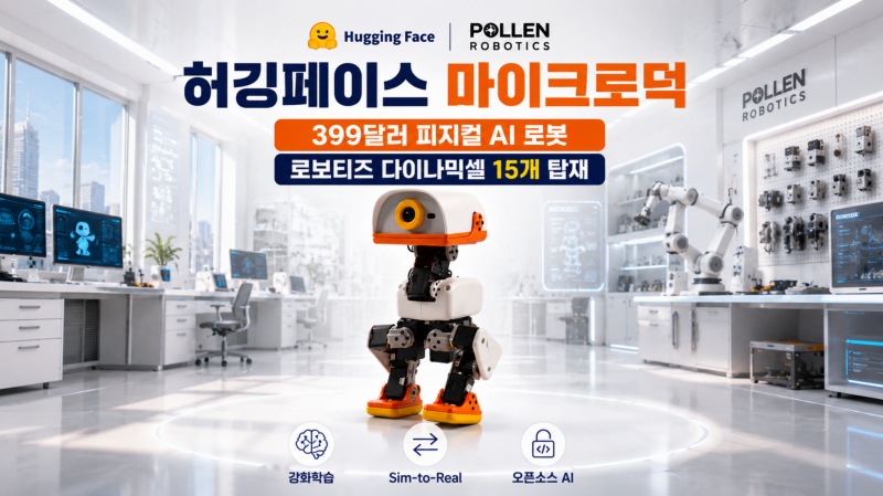 허깅페이스 마이크로덕 총정리｜399달러 피지컬 AI 로봇·로보티즈 다이나믹셀 15개·엔비디아....