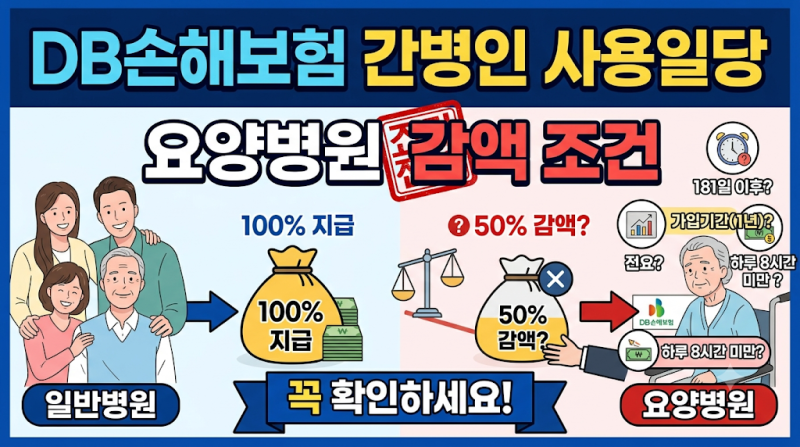 DB손해보험 간병인 사용일당, 요양병원 감액 조건 꼭 확인하세요