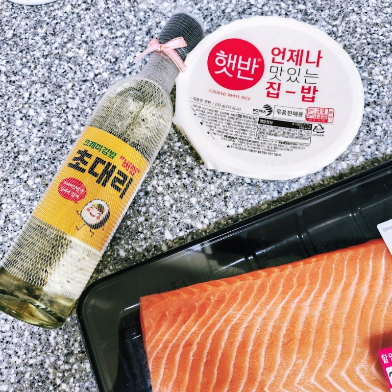 홈마카세 초밥밥양념 수제초대리로 연어초밥 만들기