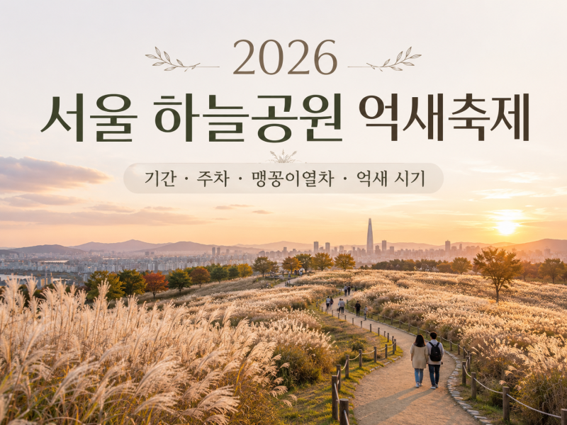2026 서울 하늘공원 억새축제 기간｜주차·맹꽁이열차·억새 시기 총정리