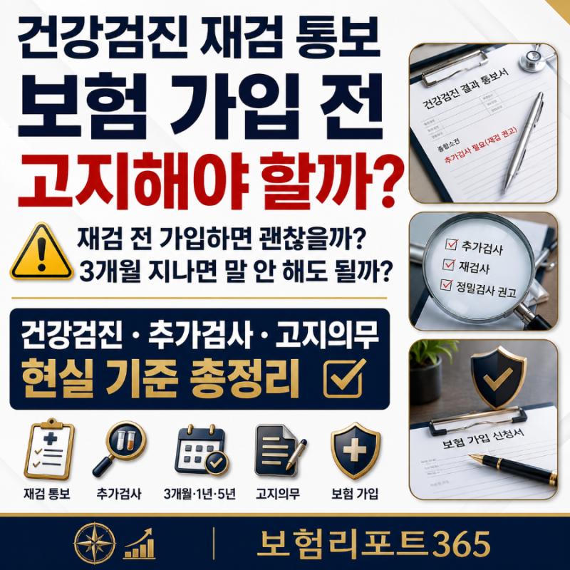 건강검진 재검 통보받았다면 보험 가입 전 고지해야 할까?