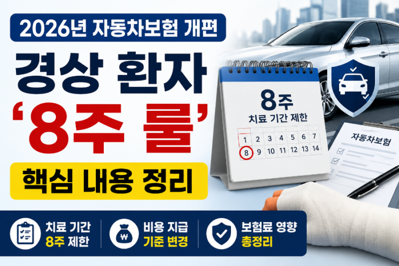 2026년 자동차보험 개편, 경상 환자 ‘8주 룰’ 핵심 내용 정리