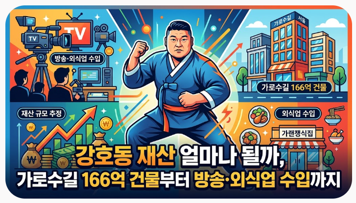 How much is Kang Ho-dong's wealth? From a 16.6 billion won building in Garosu-gil to income from broadcasting and restaurant businesses