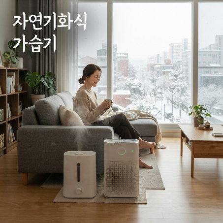 자연기화식 가습기, 공기청정기와 함께 써도 될까? (빨간불·세균 걱정 끝!)
