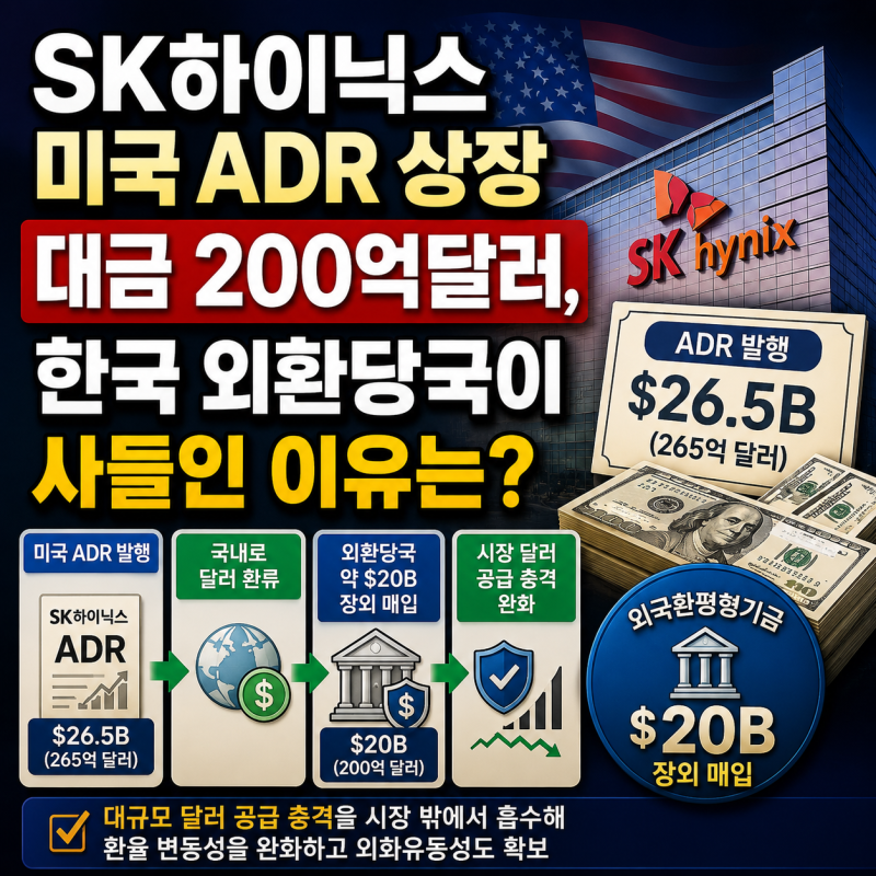 SK하이닉스 미국 ADR 자금 중 200억달러, 한국 외환당국이 사들인 이유는?