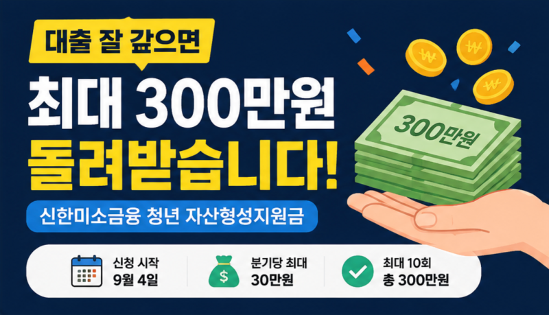 대출 잘 갚았다면 최대 300만원 돌려받습니다｜신한미소금융 청년 자산형성지원금 신청방법