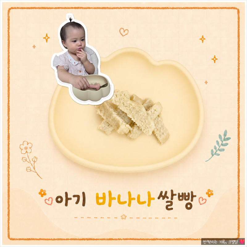 아기 바나나쌀빵 글루텐프리 무염 유아식 간식 만들기 초간단 레시피