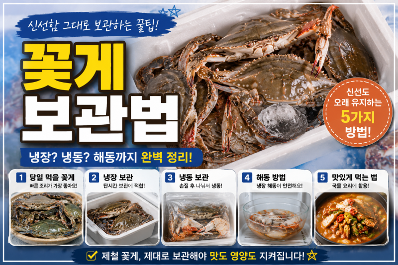 꽃게 보관법｜냉장·냉동 보관 시 주의할 점과 맛을 오래 유지하는 방법