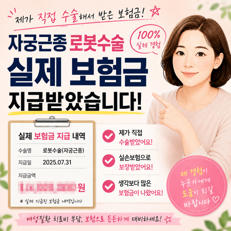 자궁근종 로봇수술 실비지급 거절후 보험금 보상받은 이야기