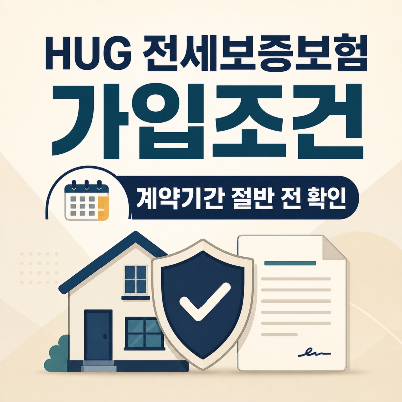 HUG 전세보증보험 가입조건, 계약기간 절반 전 확인할 7가지