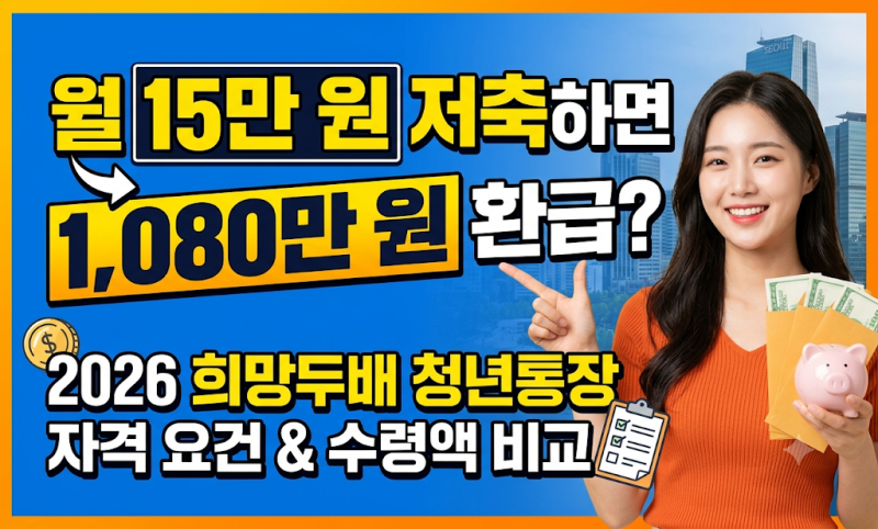 원금 2배 1,080만 원 받으려면 필독! 2026 희망두배 청년통장 소득 요건과 탈락 방지 팁
